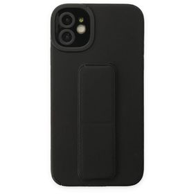 BSSM iPhone 12 Mega Standlı Silikon Siyah Kılıf