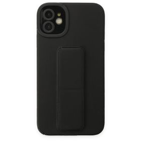 BSSM iPhone 12 Mega Standlı Silikon Siyah Kılıf