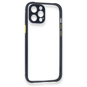 BSSM iPhone 12 Miami Şeffaf Silikon Lacivert Kılıf