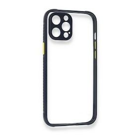 BSSM iPhone 12 Miami Şeffaf Silikon Lacivert Kılıf