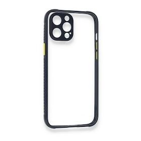 BSSM iPhone 12 Miami Şeffaf Silikon Lacivert Kılıf