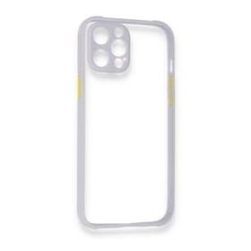 BSSM iPhone 12 Miami Şeffaf Silikon Lila Kılıf