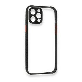 BSSM iPhone 12 Miami Şeffaf Silikon Siyah Kılıf