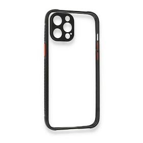 BSSM iPhone 12 Miami Şeffaf Silikon Siyah Kılıf
