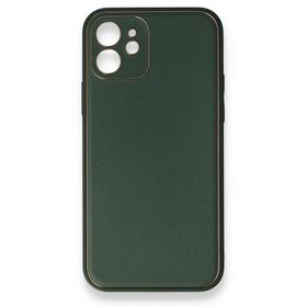 BSSM iPhone 12 Mini Coco Deri Silikon Kapak Yeşil Kılıf