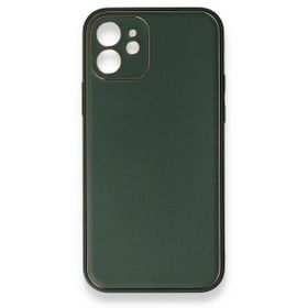 BSSM iPhone 12 Mini Coco Deri Silikon Kapak Yeşil Kılıf