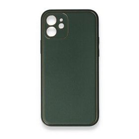 BSSM iPhone 12 Mini Coco Deri Silikon Kapak Yeşil Kılıf
