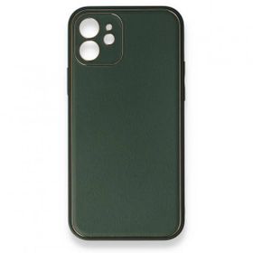 BSSM iPhone 12 Mini Coco Deri Silikon Kapak Yeşil Kılıf