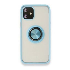 BSSM iPhone 12 Mini Montreal Yüzüklü Silikon Kapak Buz Mavi Kılıf