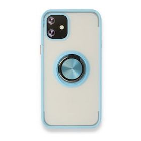 BSSM iPhone 12 Mini Montreal Yüzüklü Silikon Kapak Buz Mavi Kılıf
