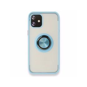 BSSM iPhone 12 Mini Montreal Yüzüklü Silikon Kapak Buz Mavi Kılıf