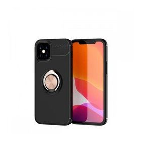 BSSM iPhone 12 Mini Range Yüzüklü Silikon Siyah Gold Kılıf
