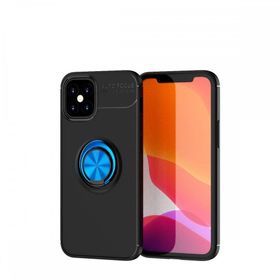 BSSM iPhone 12 Mini Range Yüzüklü Silikon Siyah Mavi Kılıf