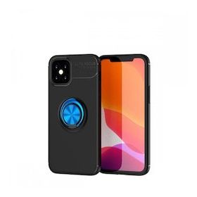 BSSM iPhone 12 Mini Range Yüzüklü Silikon Siyah Mavi Kılıf