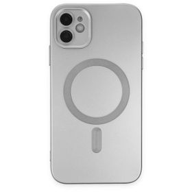 BSSM iPhone 12 Moshi Lens Magneticsafe Silikon Gümüş Kılıf