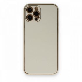 BSSM iPhone 12 Pro Coco Deri Silikon Kapak Beyaz Kılıf