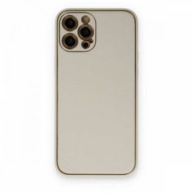 BSSM iPhone 12 Pro Coco Deri Silikon Kapak Beyaz Kılıf