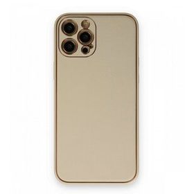 BSSM iPhone 12 Pro Coco Deri Silikon Kapak Gold Kılıf