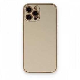 BSSM iPhone 12 Pro Coco Deri Silikon Kapak Gold Kılıf