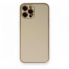 BSSM iPhone 12 Pro Coco Deri Silikon Kapak Gold Kılıf