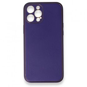 BSSM iPhone 12 Pro Coco Deri Silikon Kapak Mor Kılıf