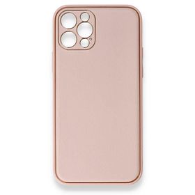 BSSM iPhone 12 Pro Coco Deri Silikon Kapak Pembe Kılıf