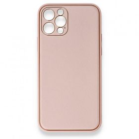 BSSM iPhone 12 Pro Coco Deri Silikon Kapak Pembe Kılıf