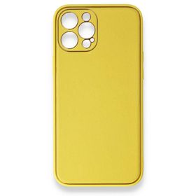 BSSM iPhone 12 Pro Coco Deri Silikon Kapak Sarı Kılıf