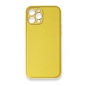 BSSM iPhone 12 Pro Coco Deri Silikon Kapak Sarı Kılıf