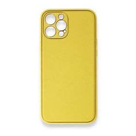BSSM iPhone 12 Pro Coco Deri Silikon Kapak Sarı Kılıf