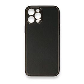 BSSM iPhone 12 Pro Coco Deri Silikon Kapak Siyah Kılıf