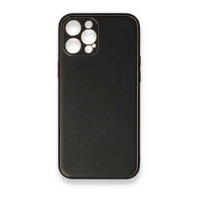 BSSM iPhone 12 Pro Coco Deri Silikon Kapak Siyah Kılıf
