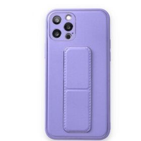 BSSM iPhone 12 Pro Coco Deri Standlı Kapak Koyu Lila Kılıf