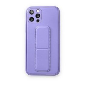 BSSM iPhone 12 Pro Coco Deri Standlı Kapak Koyu Lila Kılıf