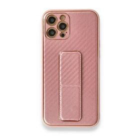 BSSM iPhone 12 Pro Coco Karbon Standlı Kapak Pembe Kılıf