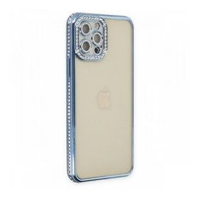 BSSM iPhone 12 Pro Joke Taşlı Silikon Mavi Kılıf