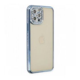 BSSM iPhone 12 Pro Joke Taşlı Silikon Mavi Kılıf