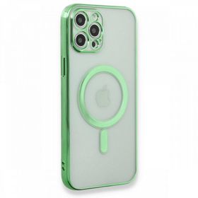 BSSM iPhone 12 Pro Magneticsafe Lazer Silikon Haki Yeşil Kılıf