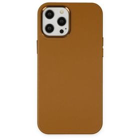 BSSM iPhone 12 Pro Max Asya Deri Silikon Kahverengi Kılıf
