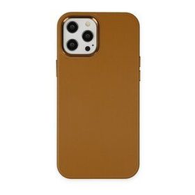 BSSM iPhone 12 Pro Max Asya Deri Silikon Kahverengi Kılıf