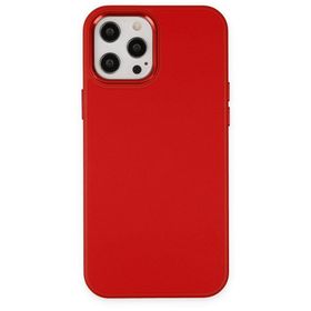 BSSM iPhone 12 Pro Max Asya Deri Silikon Kırmızı Kılıf