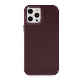 BSSM iPhone 12 Pro Max Asya Deri Silikon Mürdüm Kılıf