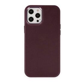 BSSM iPhone 12 Pro Max Asya Deri Silikon Mürdüm Kılıf