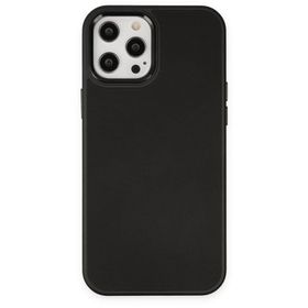 BSSM iPhone 12 Pro Max Asya Deri Silikon Siyah Kılıf