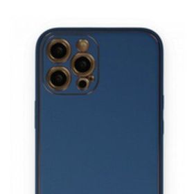 BSSM iPhone 12 Pro Max Coco Deri Silikon Kapak Açık Mavi Kılıf