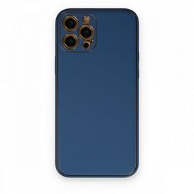 BSSM iPhone 12 Pro Max Coco Deri Silikon Kapak Açık Mavi Kılıf