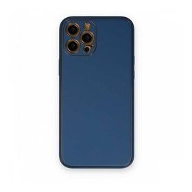 BSSM iPhone 12 Pro Max Coco Deri Silikon Kapak Açık Mavi Kılıf