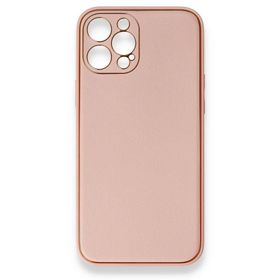 BSSM iPhone 12 Pro Max Coco Deri Silikon Kapak Pembe Kılıf