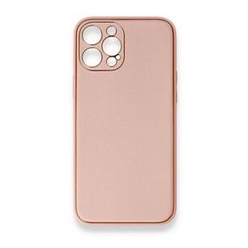 BSSM iPhone 12 Pro Max Coco Deri Silikon Kapak Pembe Kılıf