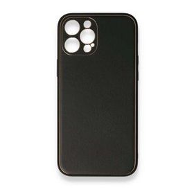 BSSM iPhone 12 Pro Max Coco Deri Silikon Kapak Siyah Kılıf